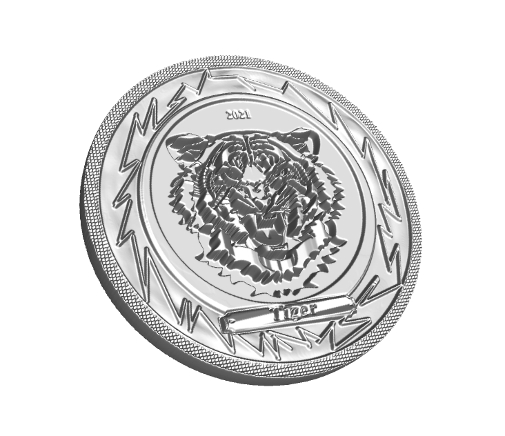 Nft Silver coin - Tiger 1 of 5