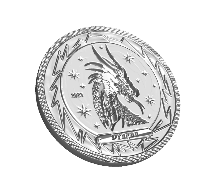 Nft Silver coin  - dragon 1 of 5