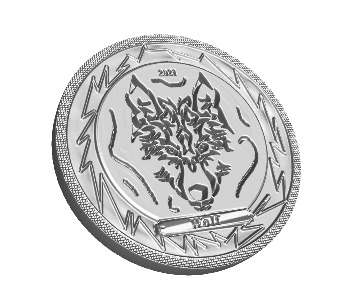 Nft Silver coin - wolf 1 of 5