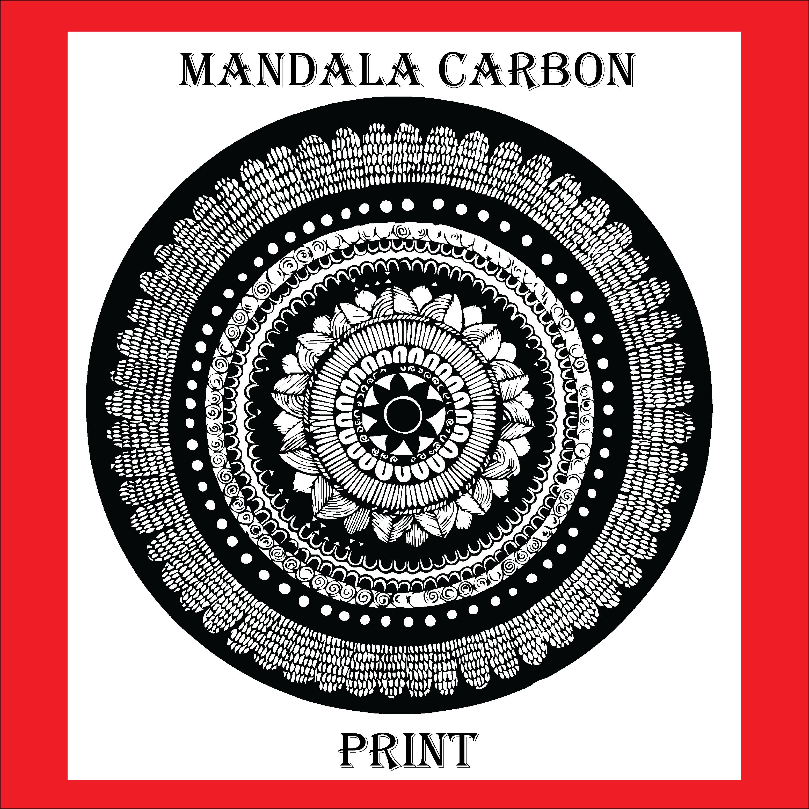 Nft mandala carbon print