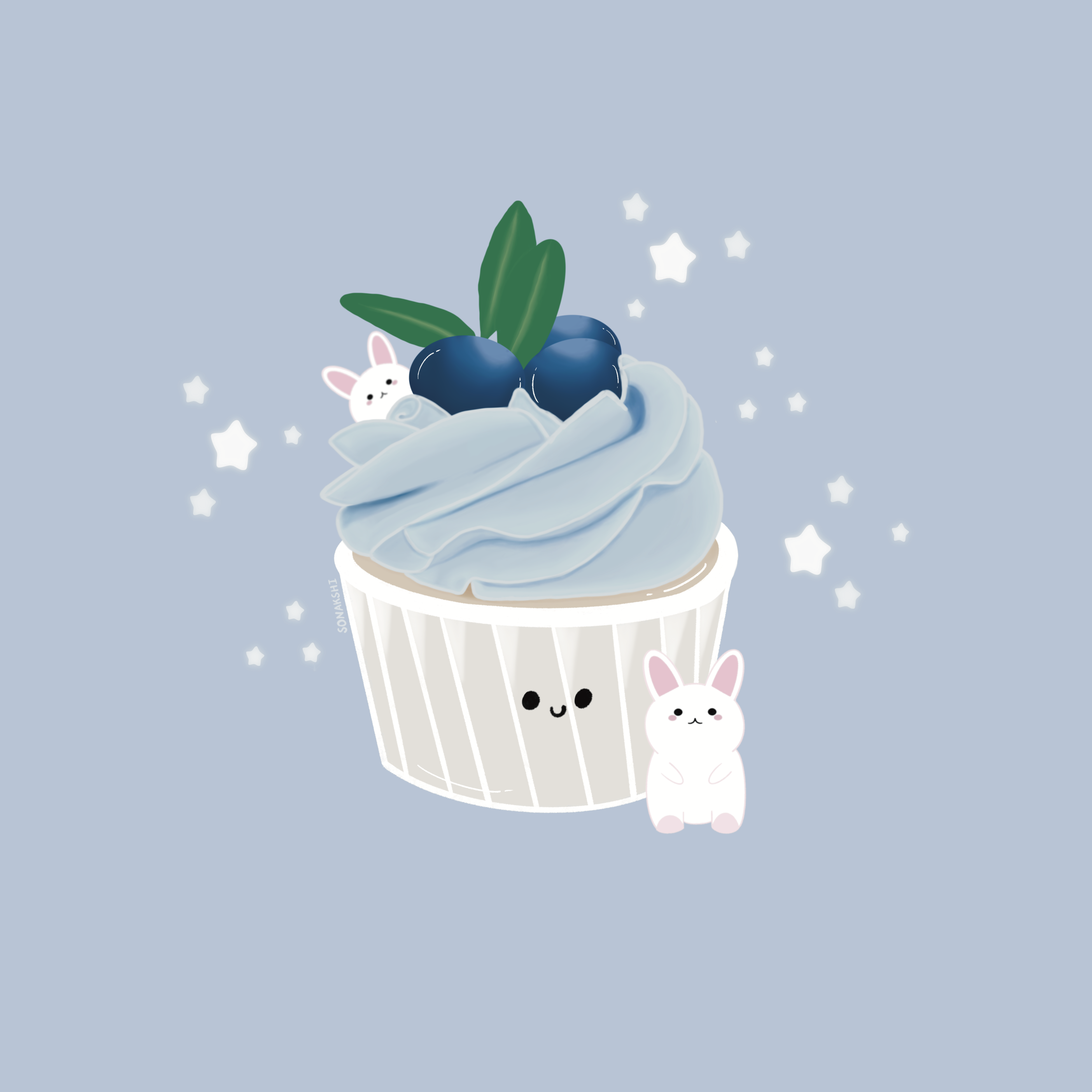 Nft Blueberry Cupcake-Bunny Cafe