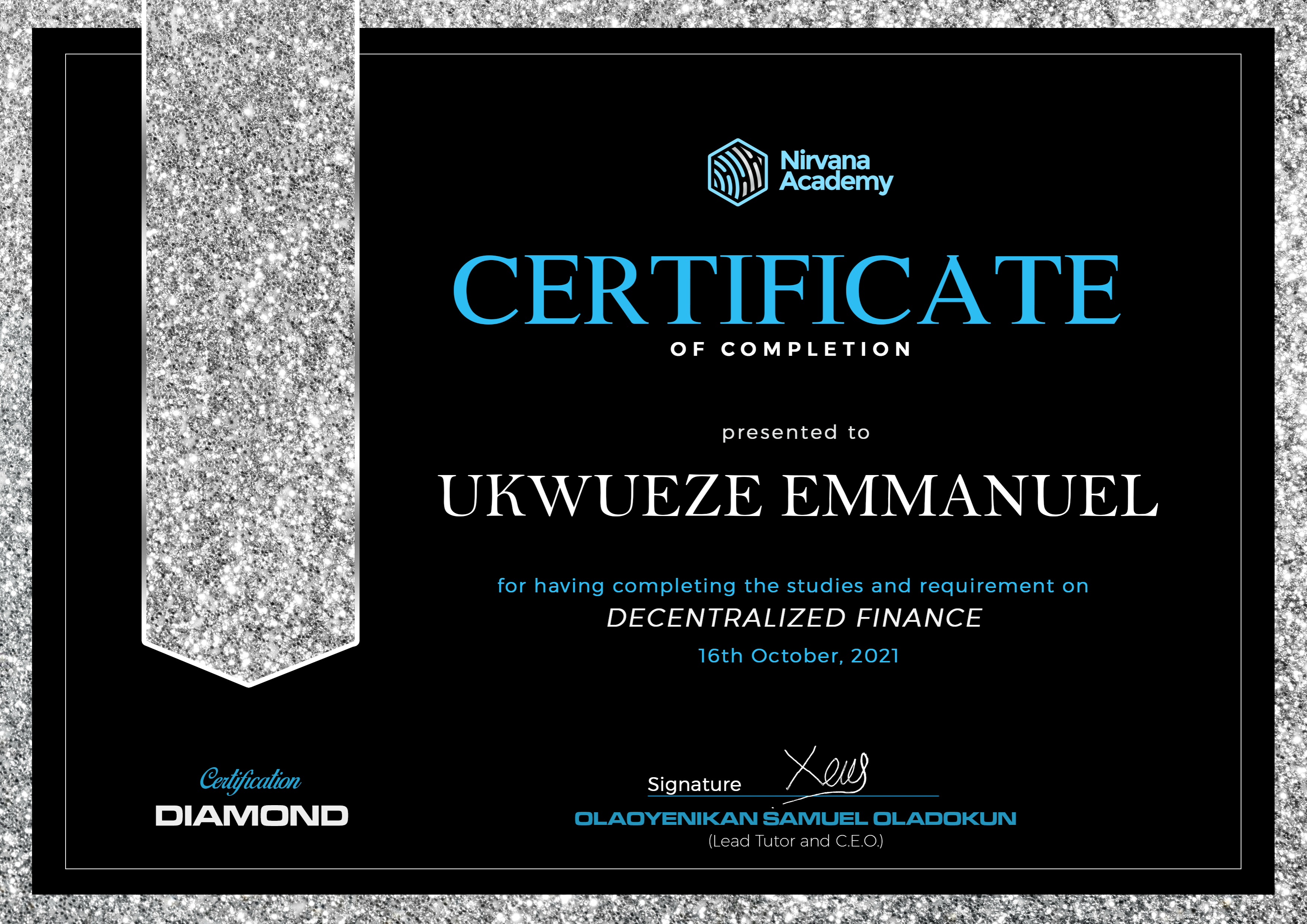 Nft Certificate Of Completion.