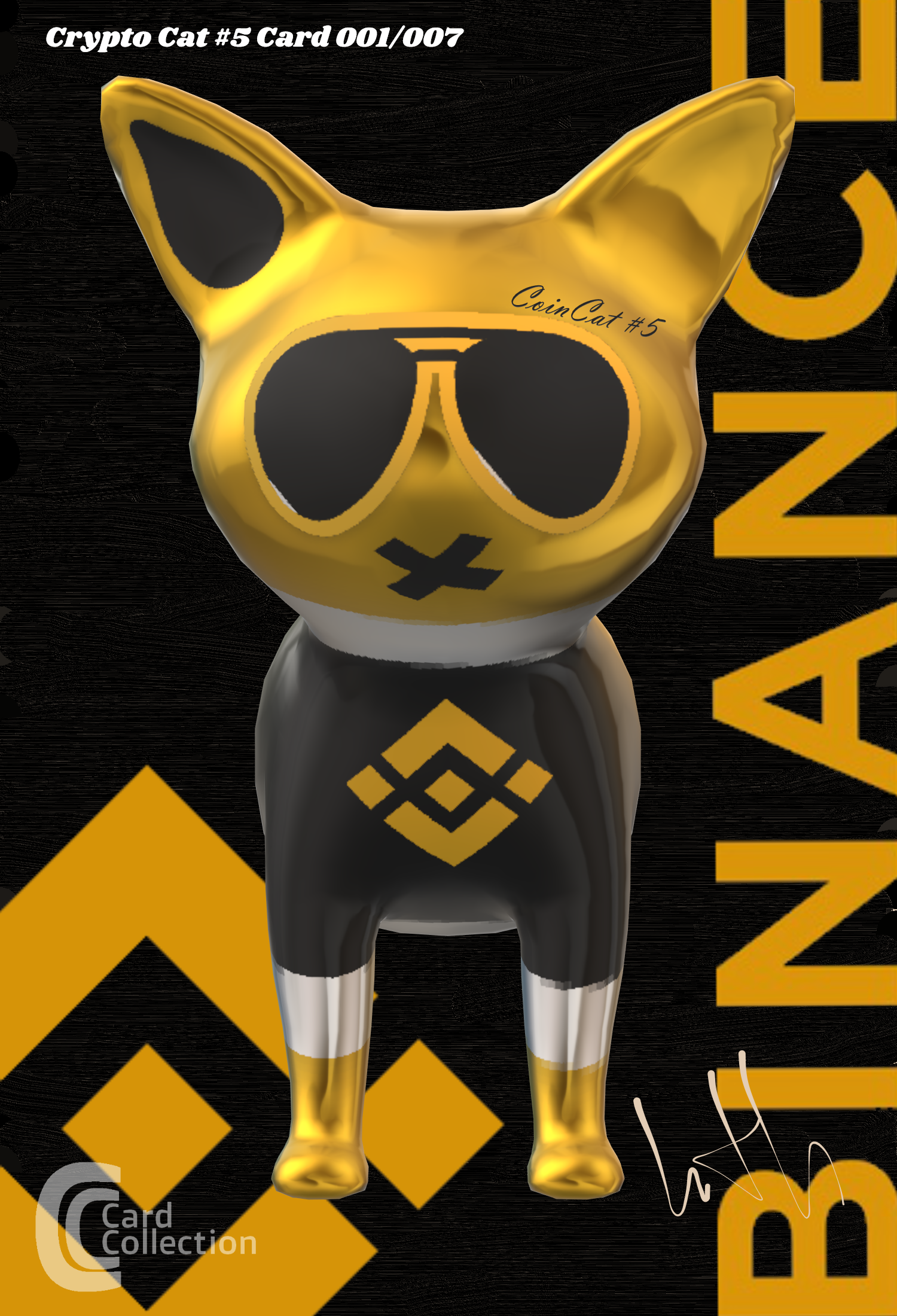 Nft Crypto Cat Cards #5 BINANCE 001/007